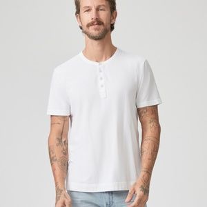 Paige Harwood Short Sleeve Henley - White - size M